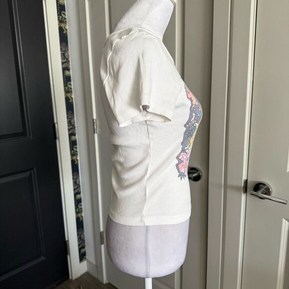 Daydreamer for Free People Ribbed Cotton Scorpio Screen Print Mini Tee Size L - Picture 3 of 6